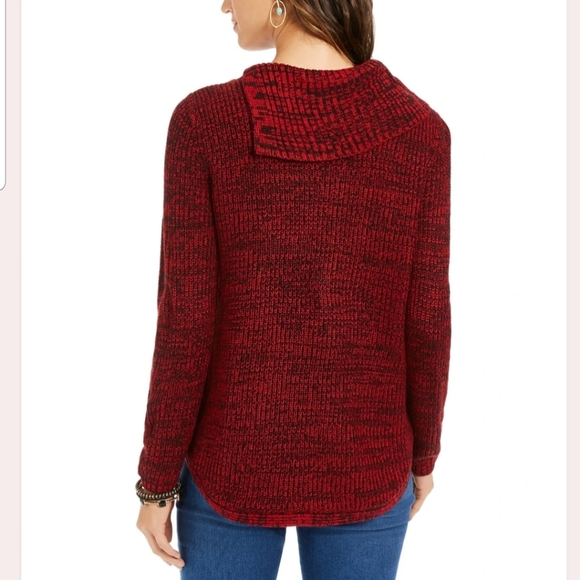 Style&co. Plus size envelope collar marled sweater - Picture 6 of 8